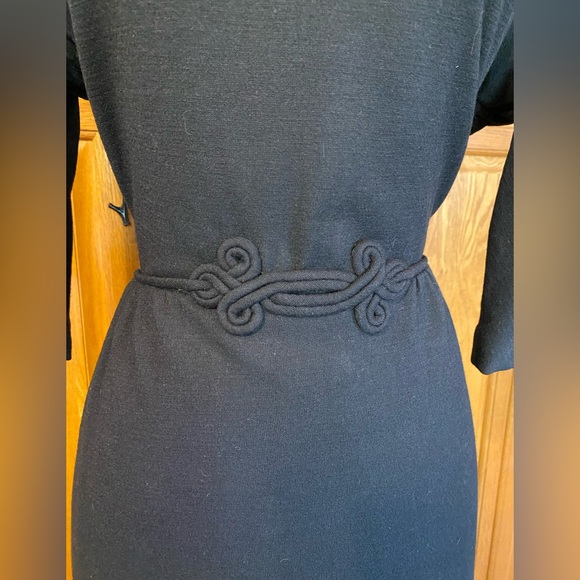 IRA RENTNER AUTHENTIC VINTAGE WOOL LBD PINUP WIGGLE FITTED CLASSIC MADMEN DRESS - Picture 5 of 10